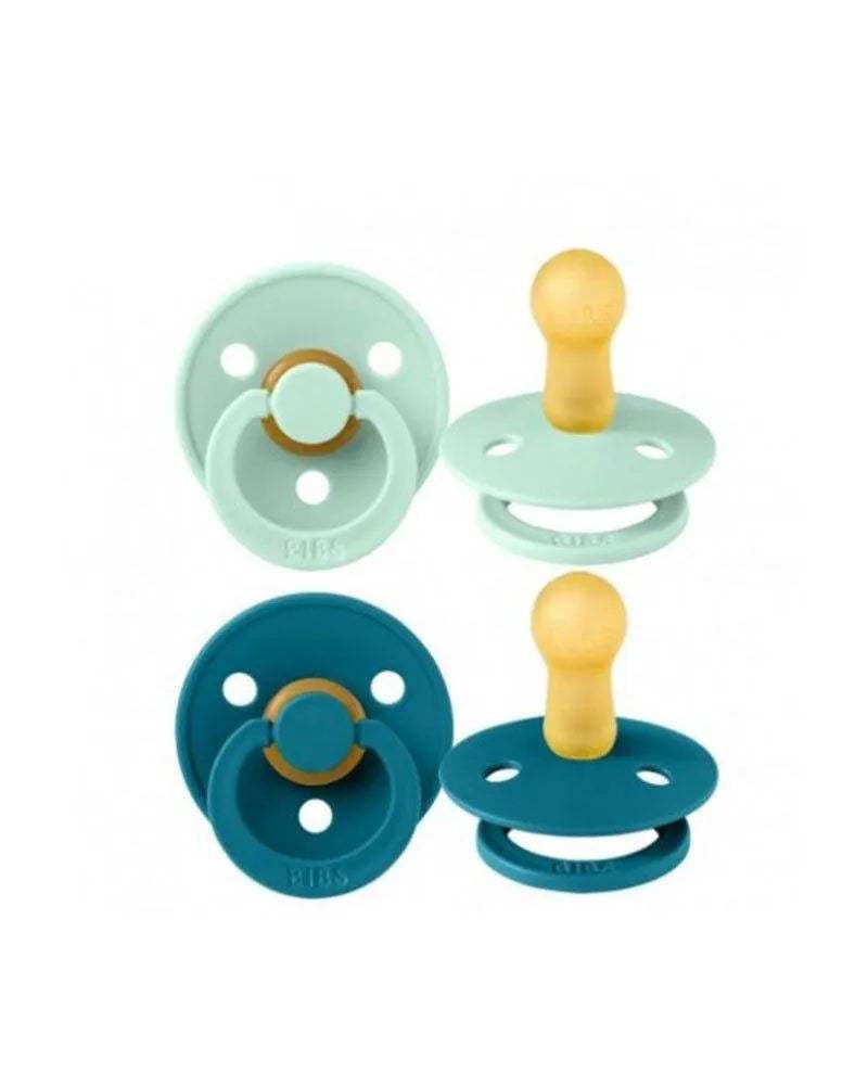 Lot de 2 Sucettes Bibs - Turquoise & Vert - Bibs - Sucettes pour bébé Maroc -www.babyboss.ma