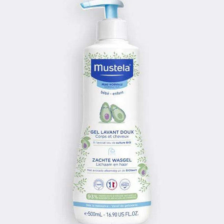 Mustela Gel Lavant Doux à l'Avocat BIO - 500ml - Mustela - Hygiène et Soin pour bébé Maroc -www.babyboss.ma