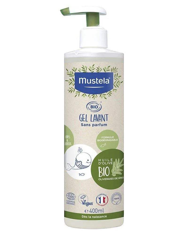 Mustela Gel Lavant Sans Parfum BIO - 400ml - Mustela - Hygiène et Soin pour bébé Maroc -www.babyboss.ma