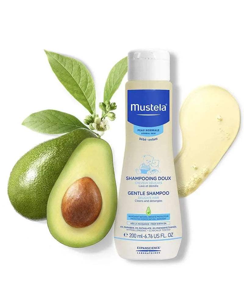Mustela Shampooing doux pour bébé, flacon de 200 ml – vue 2 – BabyBoss.ma