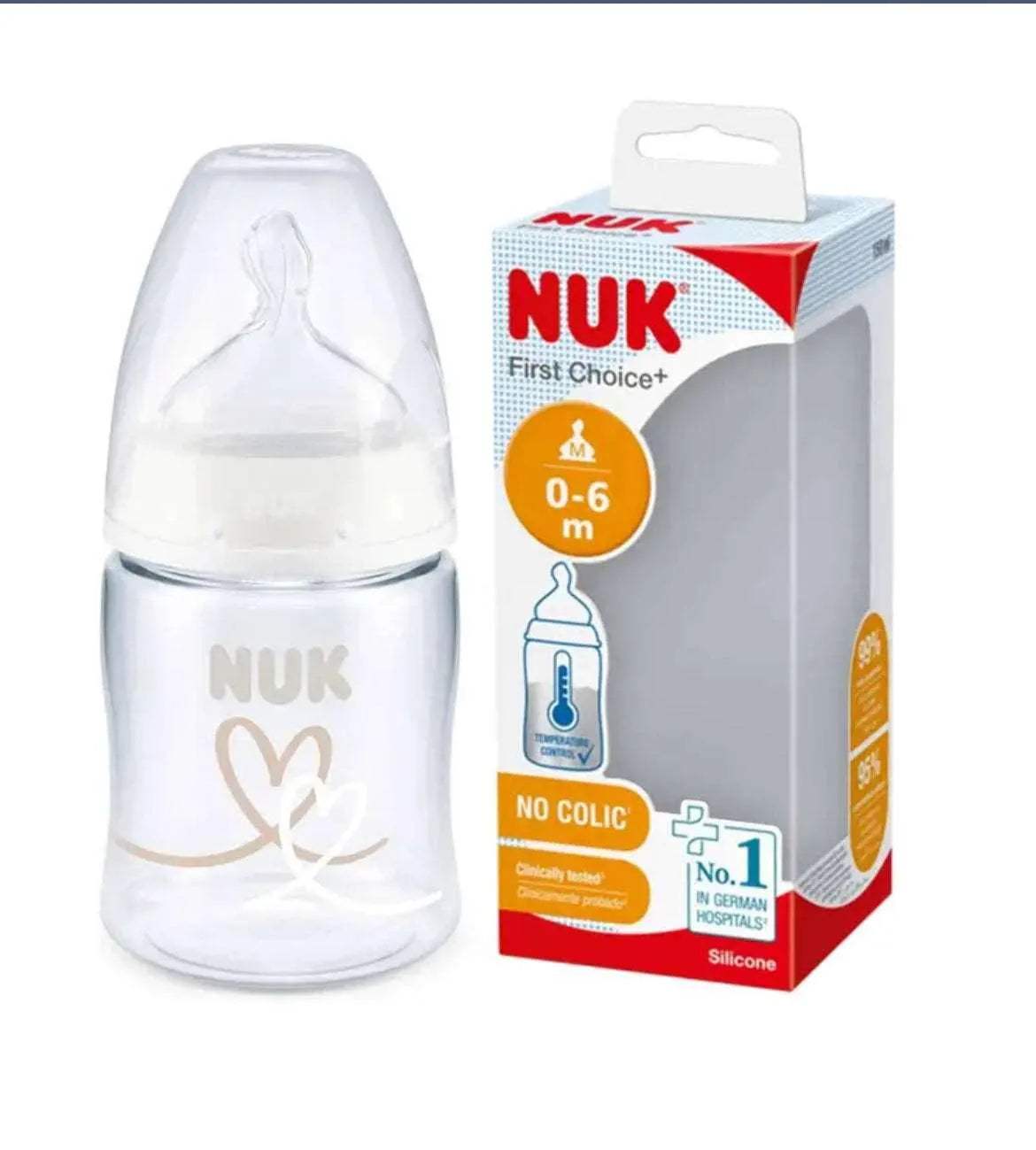 Nuk Biberon first choice+ Température control 150ml 0-6mois Cœur - NUK - pour bébé Maroc -www.babyboss.ma