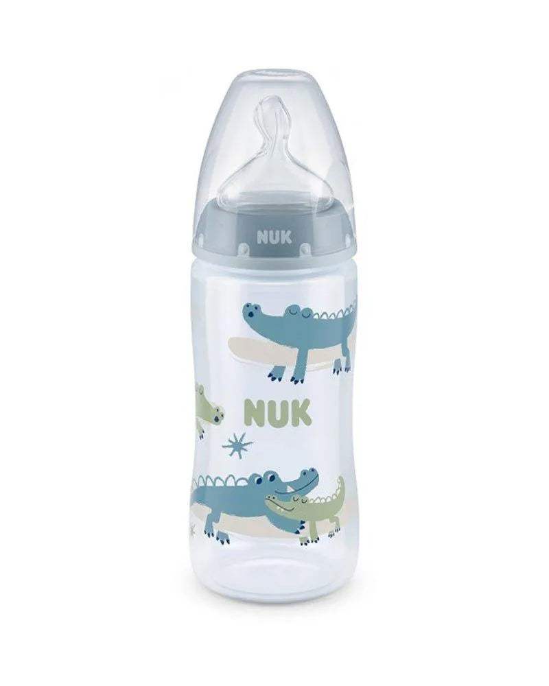 Nuk Biberon PP 300ml tétine en silicone 0-6 mois - Bleu & Vert - NUK - Biberon pour bébé Maroc -www.babyboss.ma