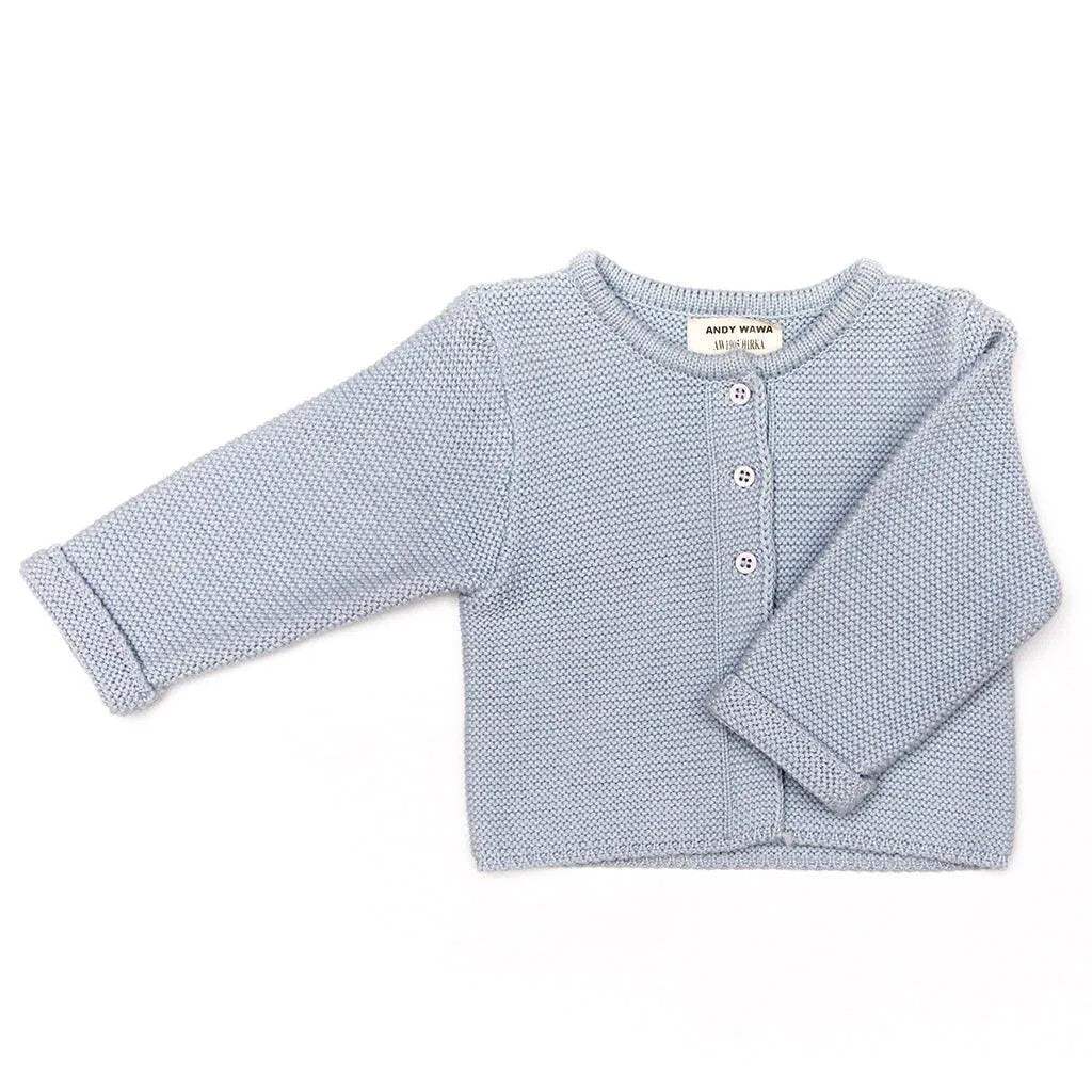Pale Blue Knitted Cardigan - Andywawa - Cardigans & Sweaters pour bébé Maroc -www.babyboss.ma
