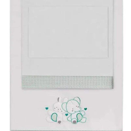 Parure de Lit 60×120cm - Blanc & Vert - Interbaby - Linge de lit pour bébé Maroc -www.babyboss.ma