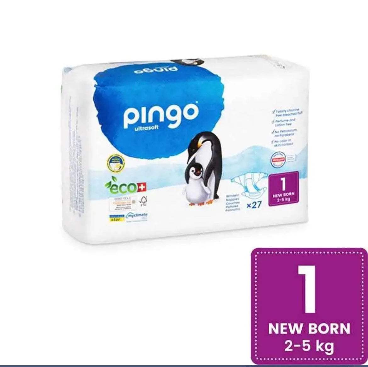 Pingo – Couches Écologiques Taille 1 (2-5kg) 27unités - Pingo - pour bébé Maroc -www.babyboss.ma