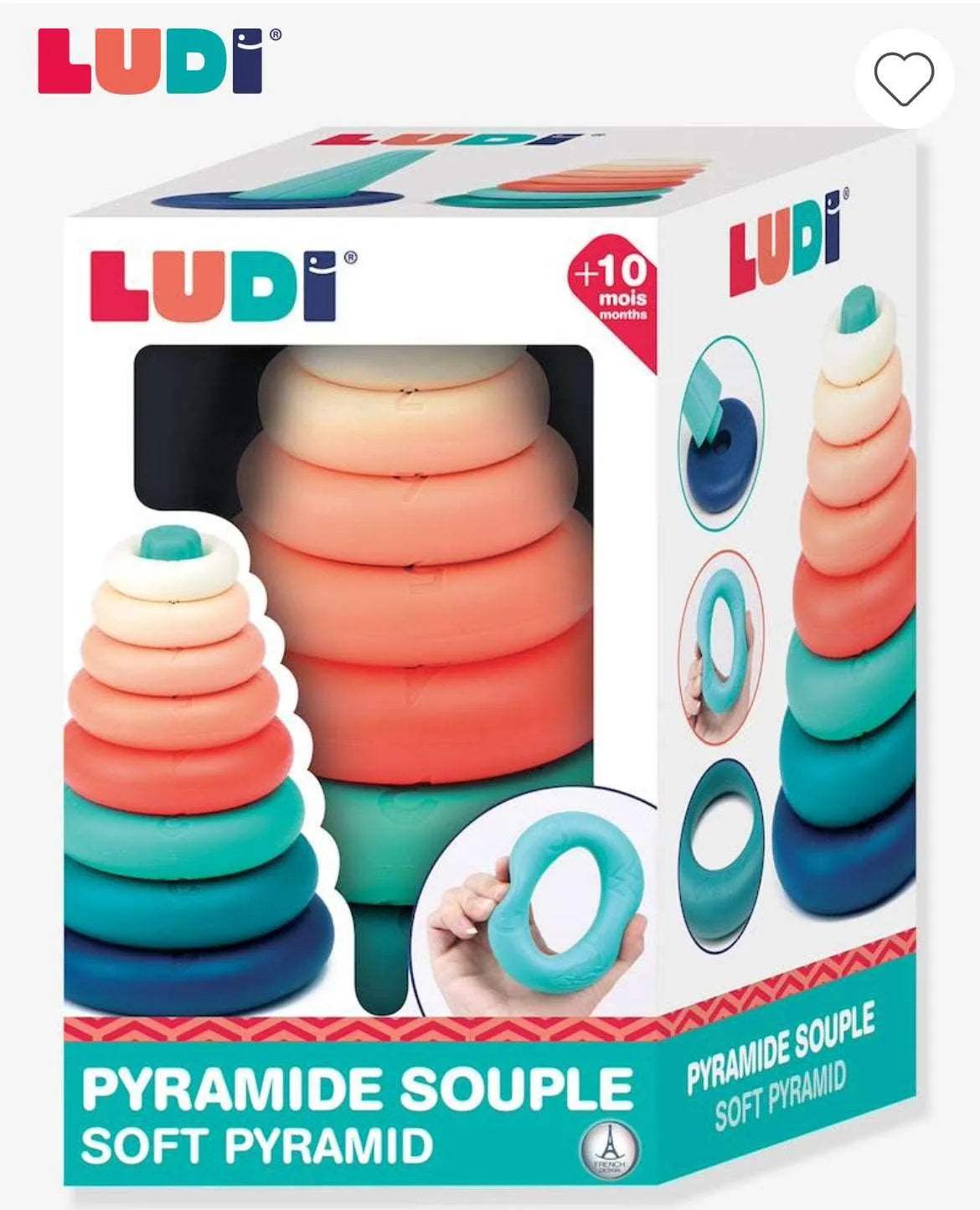 Pyramide d'anneaux LUDI - Ludi - - Babyboss.ma