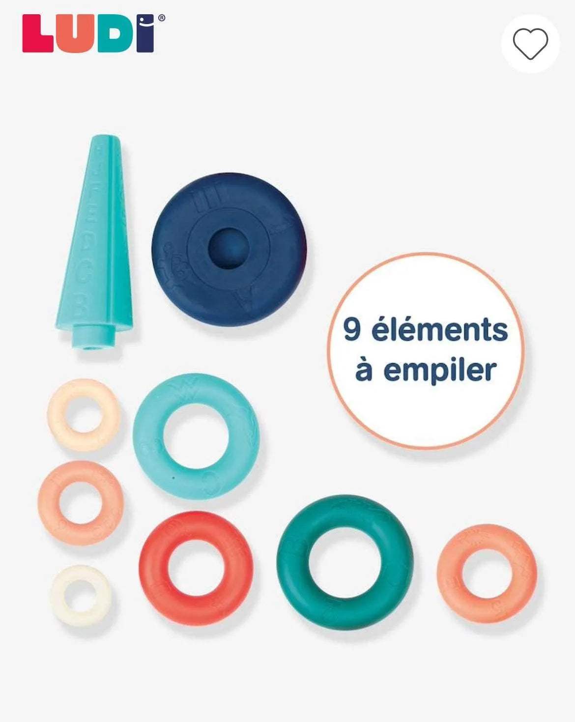 Pyramide d'anneaux LUDI - Ludi - - Babyboss.ma