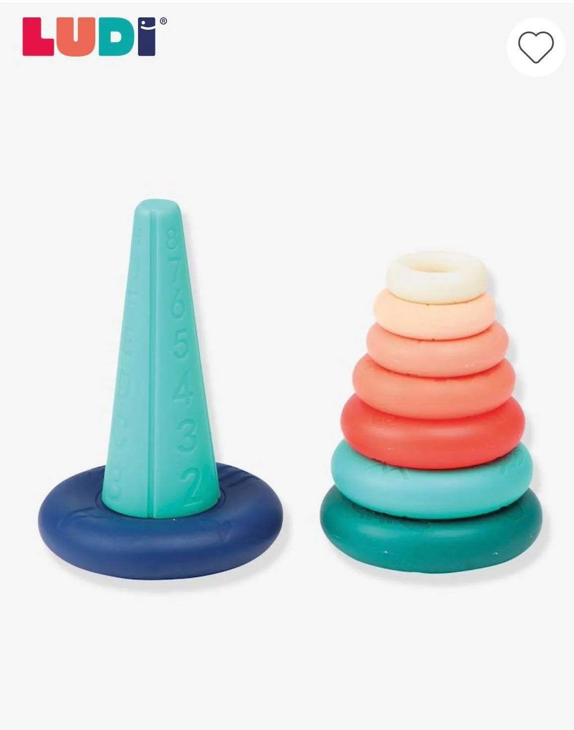 Pyramide d'anneaux LUDI - Ludi - - Babyboss.ma