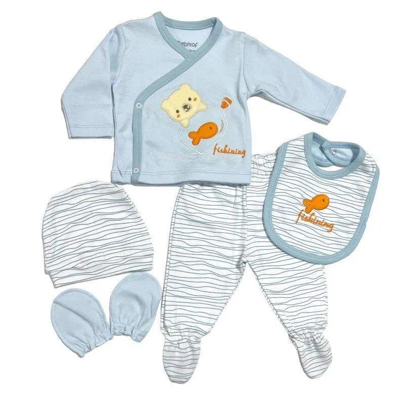 tenue de naissance BEBE 5PCS - Bebitof - pour bébé Maroc -www.babyboss.ma