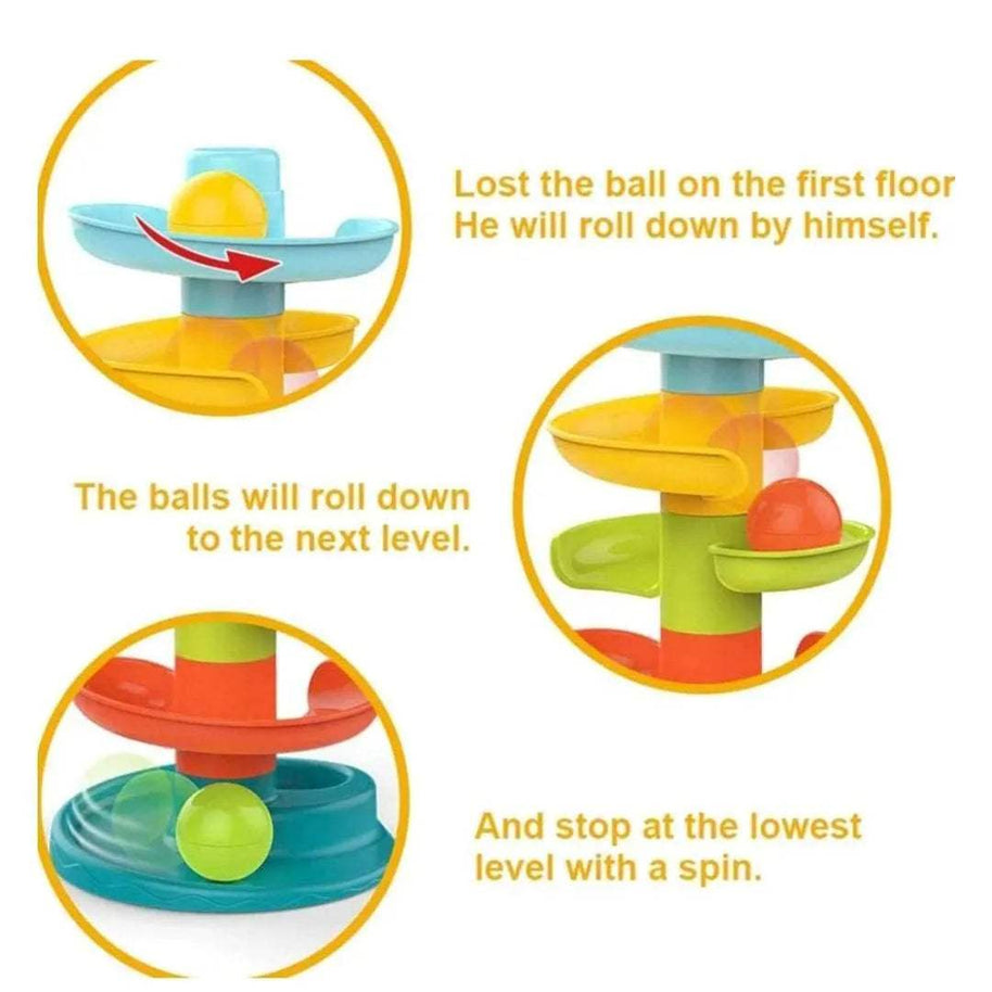 Tour Avec 3 Balle Jouet Bebe Toboggan Eveil - Huanger - pour bébé Maroc -www.babyboss.ma