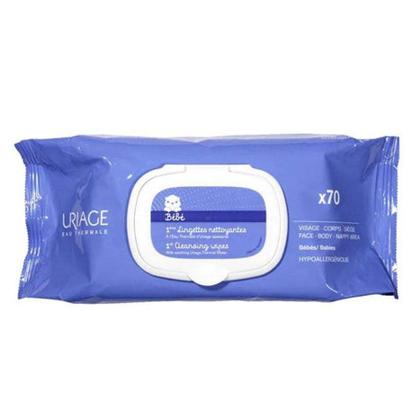 Uriage Bébé 1ères Lingettes Nettoyantes - 70 Unités - Uriage Bébé - Hygiène et Soin pour bébé Maroc -www.babyboss.ma