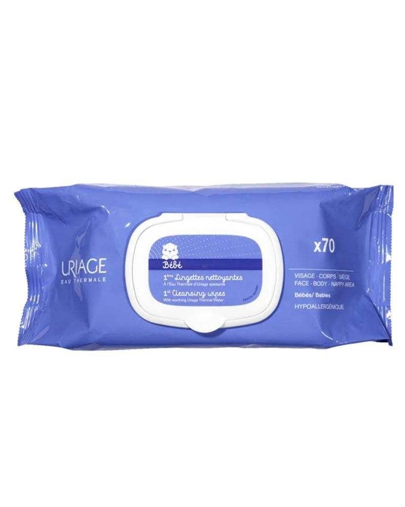 Uriage Bébé 1ères Lingettes Nettoyantes - 70 Unités - Uriage Bébé - Hygiène et Soin pour bébé Maroc -www.babyboss.ma