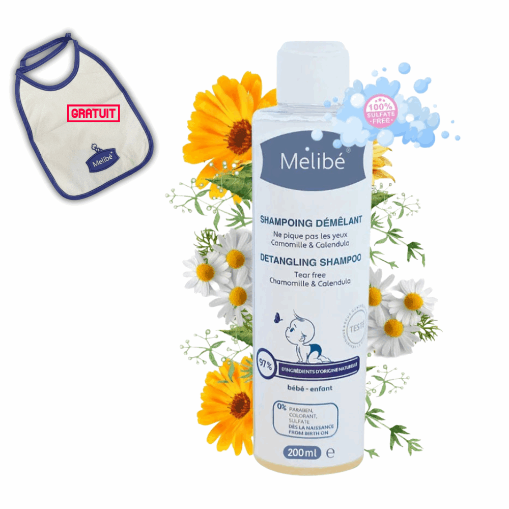 Melibé Shampoing Démêlant - 200ml - Melibé - Shampoing pour bébé Maroc -www.babyboss.ma