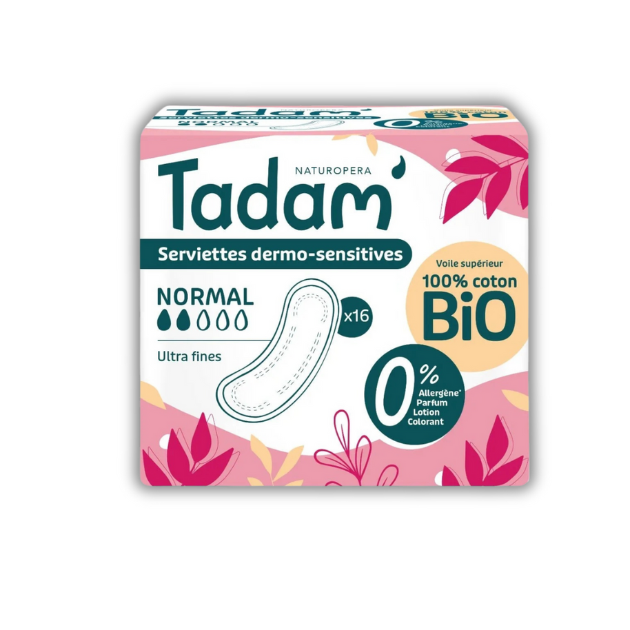 Tadam' Serviettes Dermo-sensitives Ultra Absorbantes - Maxi 16 unités