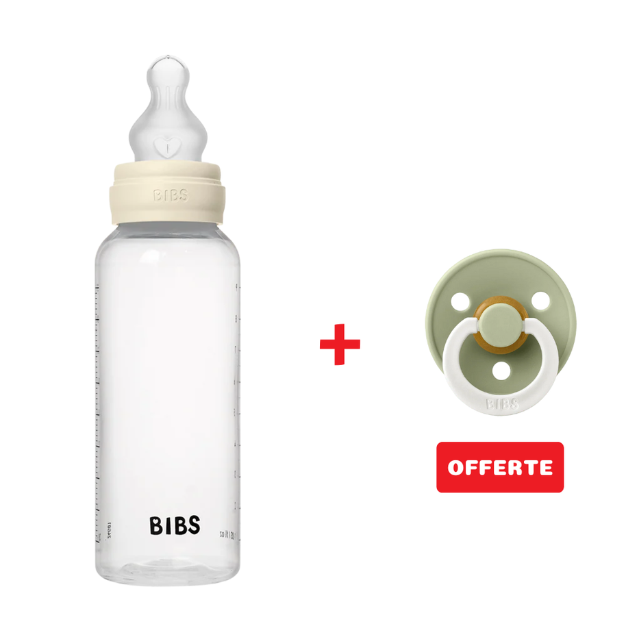 Biberon BIBS Sans BPA 270ml – Silicone Débit moyen - Ivory - Bibs - Baby Bottle pour bébé Maroc -www.babyboss.ma