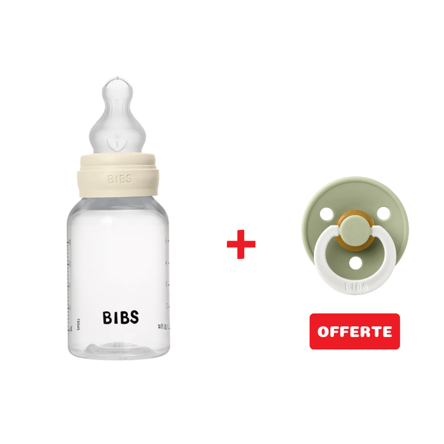 Biberon sans BPA 150ml avec tétine en silicone Débit lent - Ivory - Bibs - Baby Bottle pour bébé Maroc -www.babyboss.ma