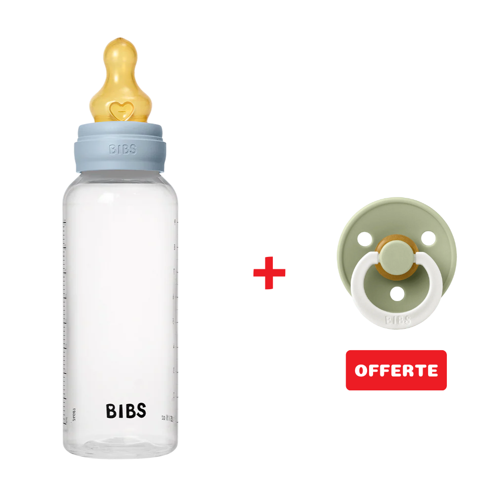 Biberons en Plastique sans BPA 270ml avec Tétine en Latex Débit moyen -Baby Blue - BIBS - Bibs - Baby Bottle pour bébé Maroc -www.babyboss.ma