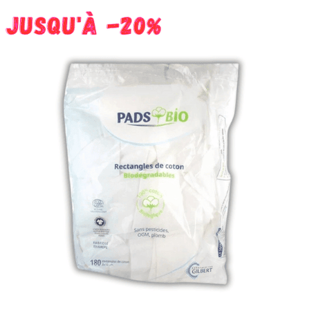 Gilbert Coton Pads Bio - Sachet de 180 Rectangles - Gilbert - Hygiène et Soin pour bébé Maroc -www.babyboss.ma