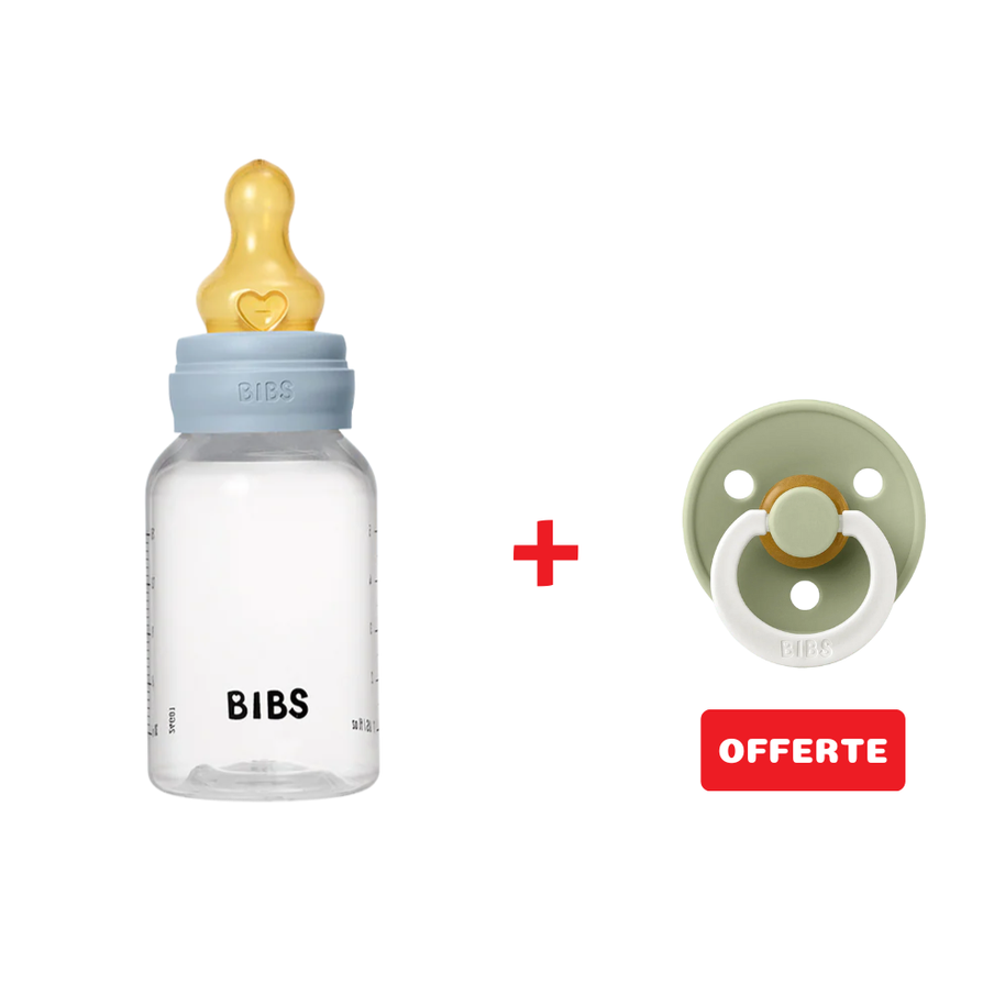 Biberon sans BPA 150ml avec tétine en latex Débit lent - Baby Blue - Bibs - Baby Bottle pour bébé Maroc -www.babyboss.ma