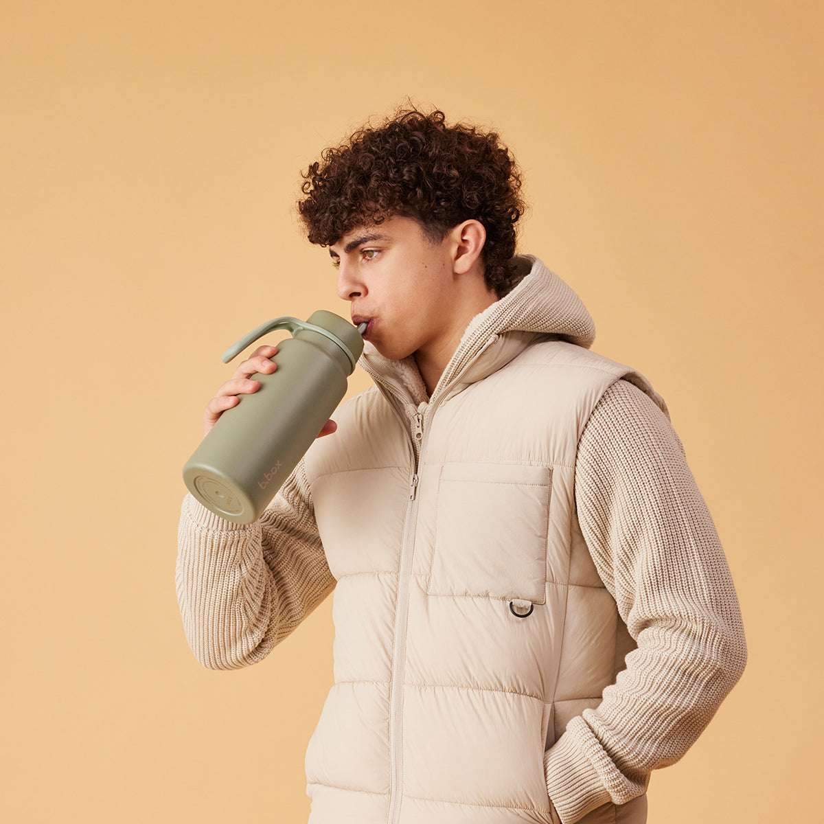 Gourde Isotherme Flip Top BBox 1L - olive - BBOX USA - Insulated Flip Top - 1000ml pour bébé Maroc -www.babyboss.ma