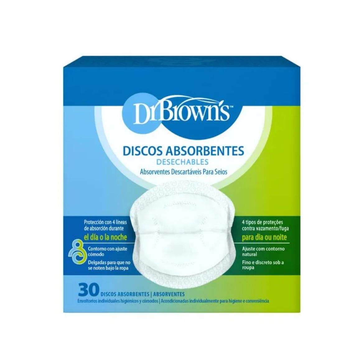 Cojines de lactancia desechables Dr Brown’s 30 piezas