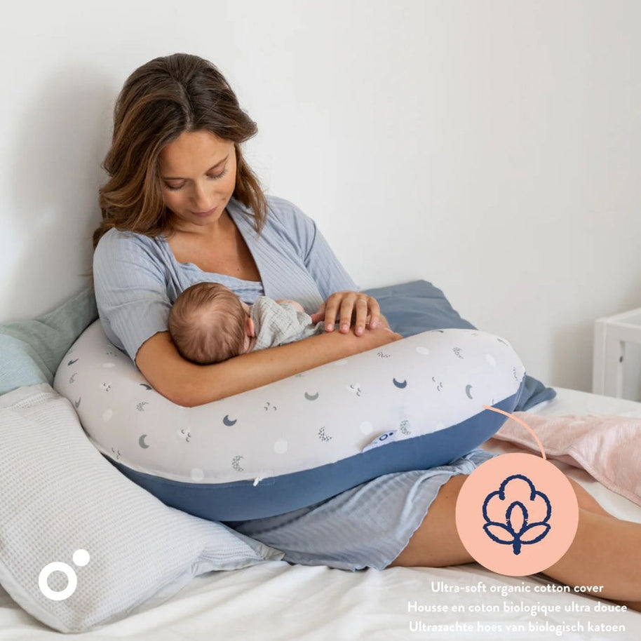 Coussin d'allaitement et maternité BUDDY Doomoo - Blue Grey Moon