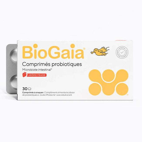 BioGaia® Comprimés probiotiques arôme fraise - dès 3 ans - BioGaia - Soins Digestifs pour bébé Maroc -www.babyboss.ma