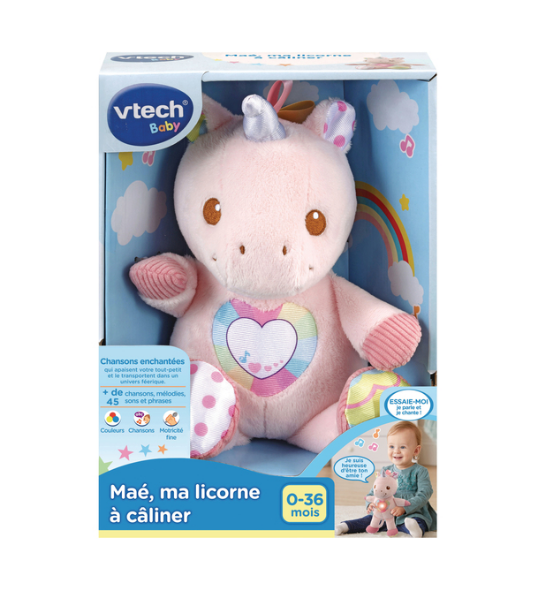 Maé, ma licorne à câliner - peluche licorne