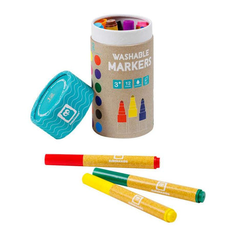 Eurekakids Marqueurs Lavable 12 pcs 3A+ - Eurekakids - Marqueurs pour bébé Maroc -www.babyboss.ma