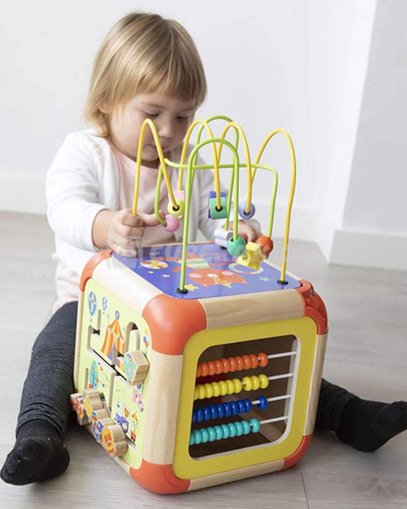 Eurekakids - Cube Géant En Bois Circus 18M+ - Eurekakids - Cubes d'Activités pour bébé Maroc -www.babyboss.ma