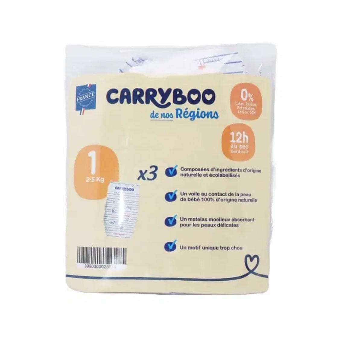 Carryboo Couches Petit Format Taille 1 (2-5kg) – 3 Unités - Carryboo - Couches Bébé pour bébé Maroc -www.babyboss.ma