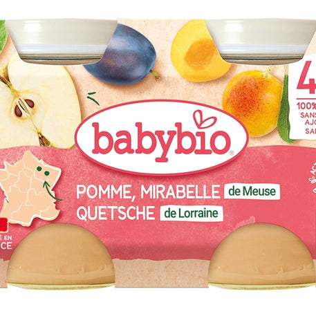 Babybio Petit Pot Mirabelles y Manzana de Nueva Aquitania 2x 130g