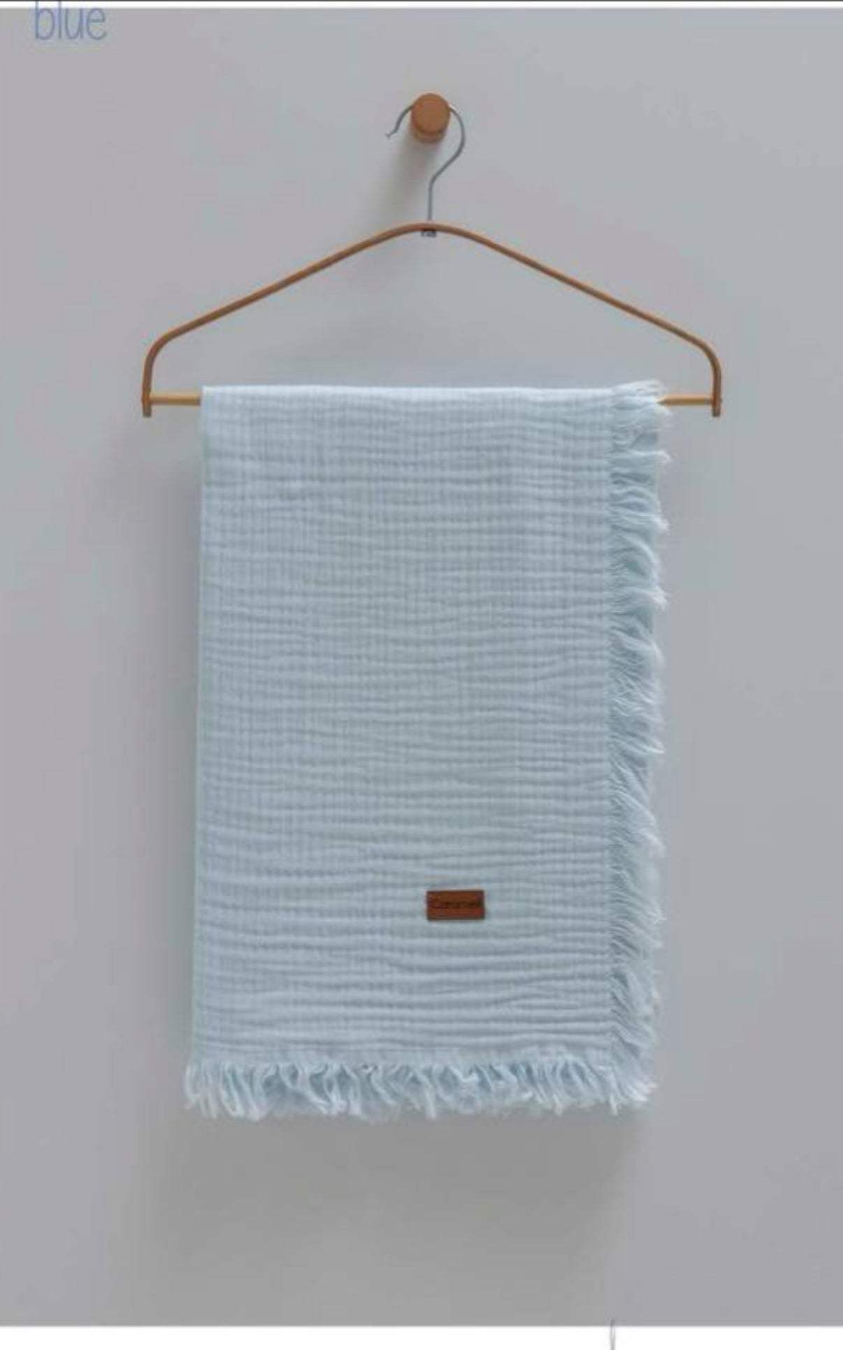 Muslin cover, blue color, 120x120 cm
