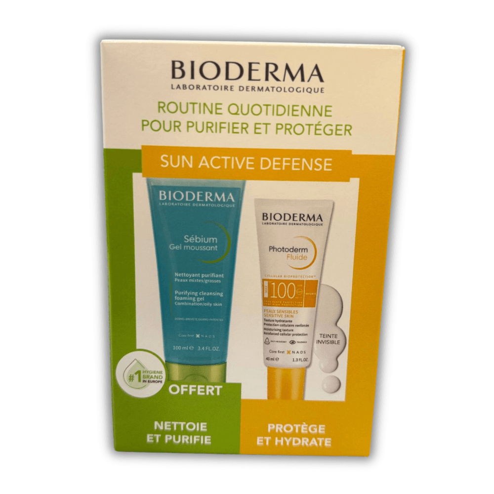 Pack Bioderma Photoderm Fluide SPF 100 Invisible 40ml + Sensibio Gel Moussant 100ml OFFERT - Bioderma Photoderm - Protection solaire pour bébé Maroc -www.babyboss.ma