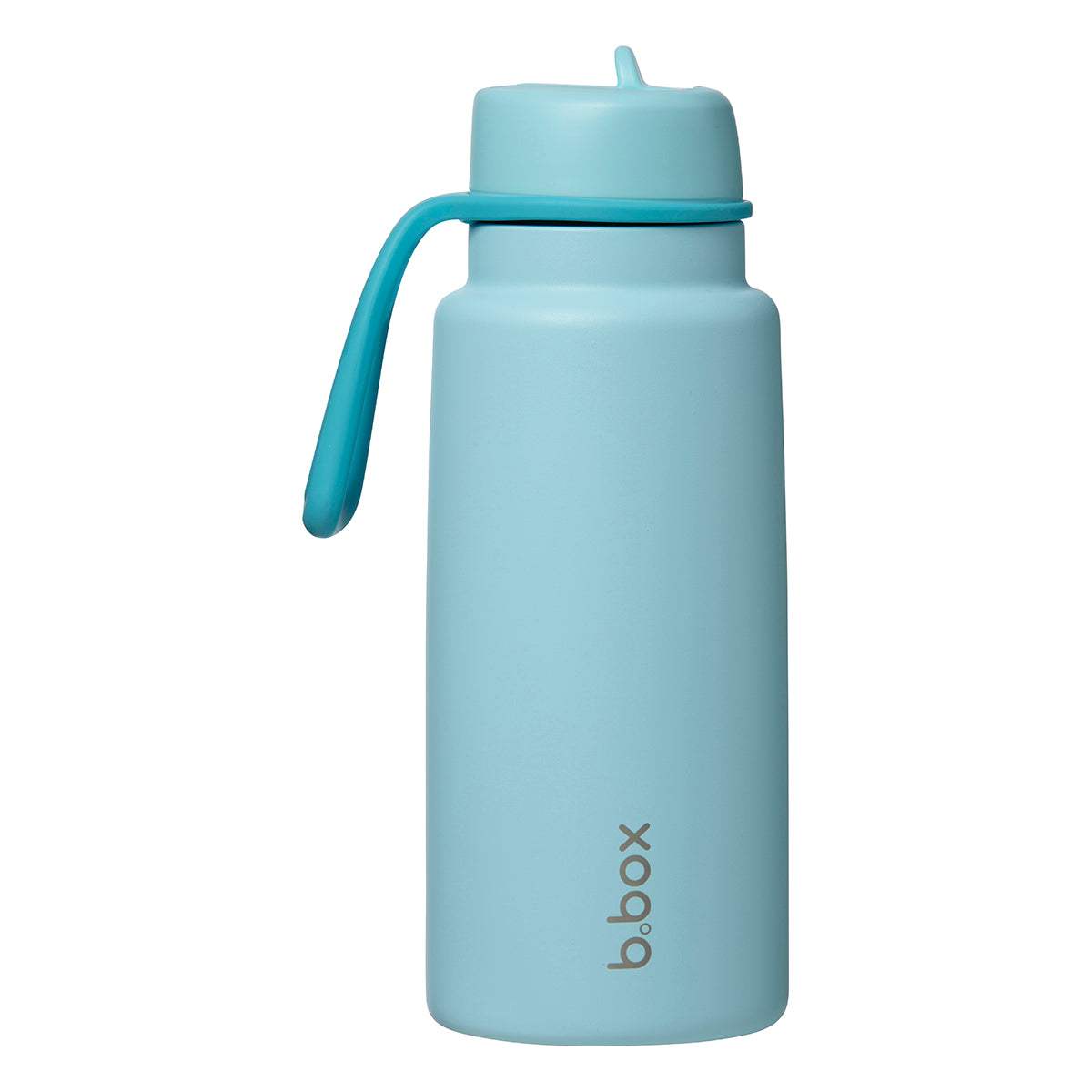 b.box Gourde isotherme Flip Top 1 L Lagoon, bleu ciel avec poignée turquoise, vue de face – Babyboss.ma