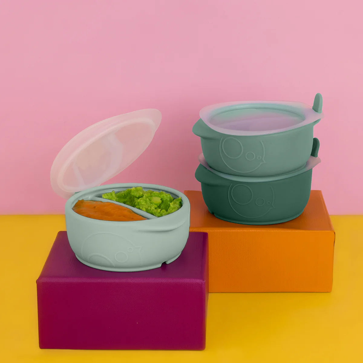 Lot de 3 Boîtes de Conservation b.box Fill + Freeze - b.box - Food storage pour bébé Maroc -www.babyboss.ma