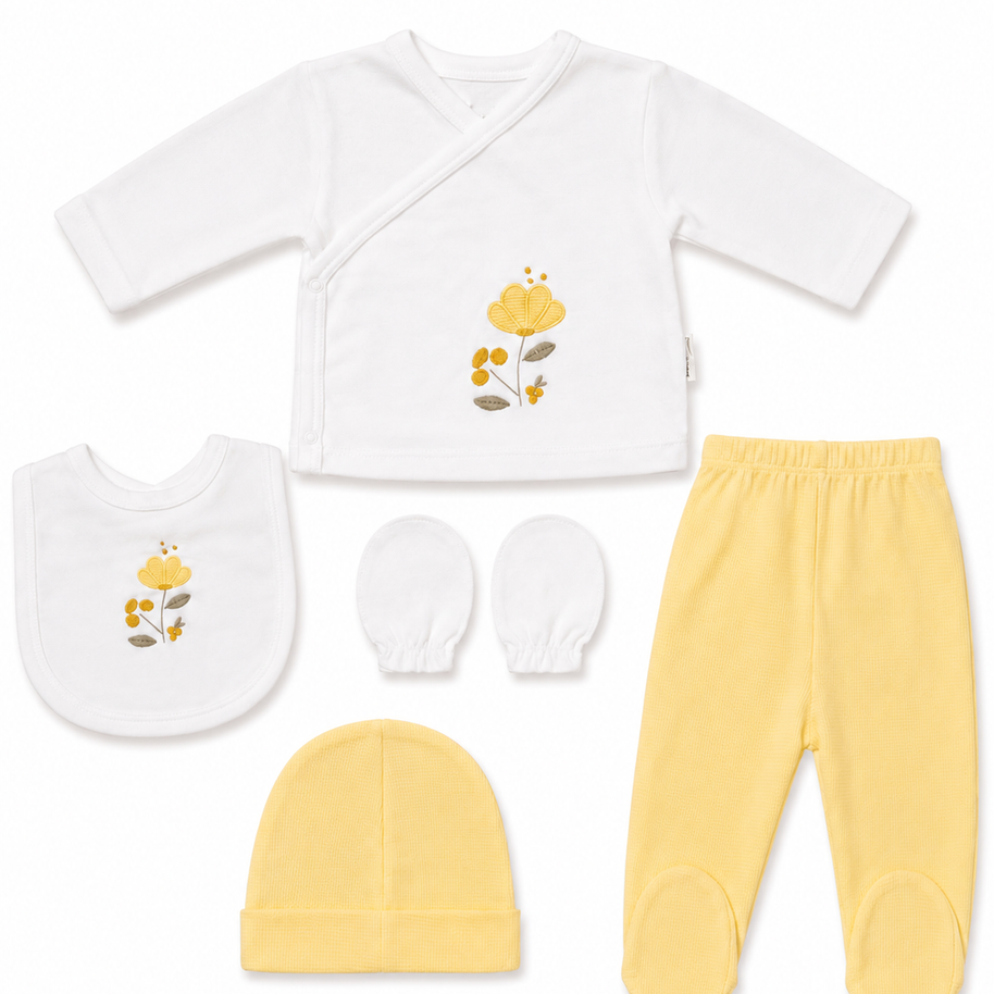 Ensemble naissance 5 pieces en coton 0-3 mois