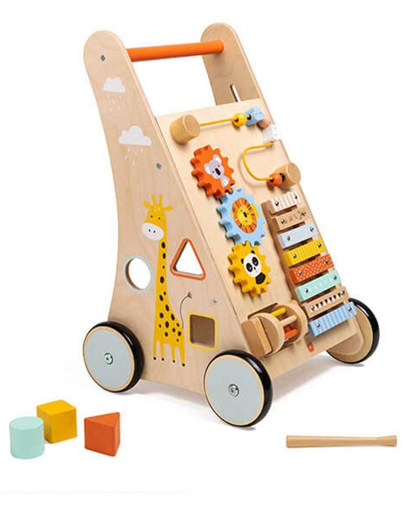 Eurekakids - Trotteur en Bois Jungle 12M+ - Eurekakids - Trotteurs Pousseurs pour bébé Maroc -www.babyboss.ma
