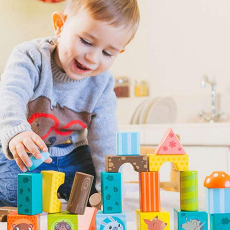 Eurekakids - Blocs de Bois 18M+ - Eurekakids - Jouets à empiler pour bébé Maroc -www.babyboss.ma