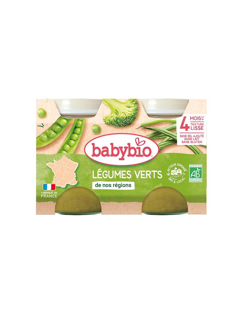 Babybio Pot Légumes Verts 2x130g
