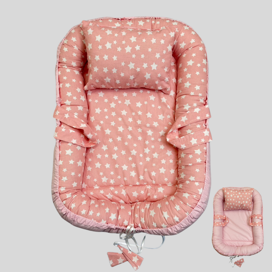 Couffin Double-Face pour Bébé – Cotton Rose