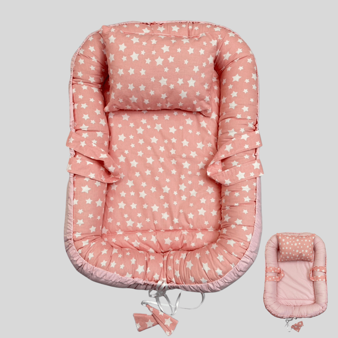 Couffin Double-Face pour Bébé – Cotton Rose - BABYBOSS sommeil - pour bébé Maroc -www.babyboss.ma