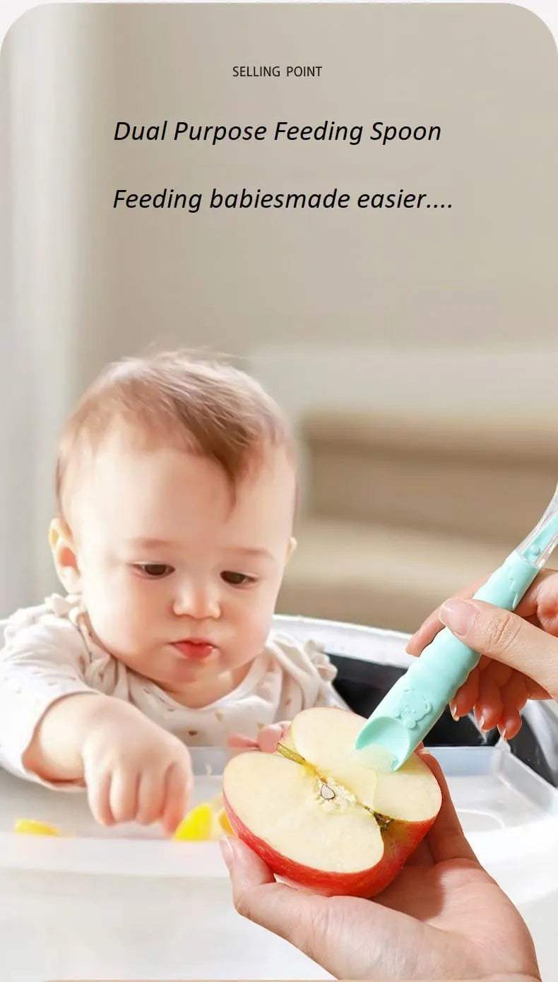 2pcs Cuillère à Nourriture en Silicone pour Bébé - Babyboss.ma - pour bébé Maroc -www.babyboss.ma