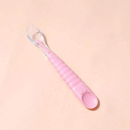 2pcs Cuillère à Nourriture en Silicone pour Bébé rose et vert - Babyboss.ma - pour bébé Maroc -www.babyboss.ma