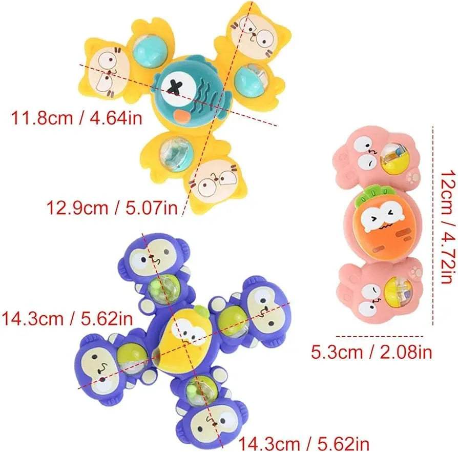 3 Spiners ventouse - babyboss toys - pour bébé Maroc -www.babyboss.ma
