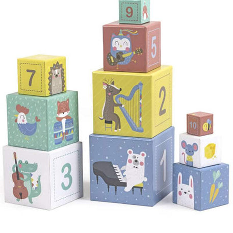 Eurekakids - Pyramide Empilable Animals 12M+ - Eurekakids - Jouets à empiler pour bébé Maroc -www.babyboss.ma