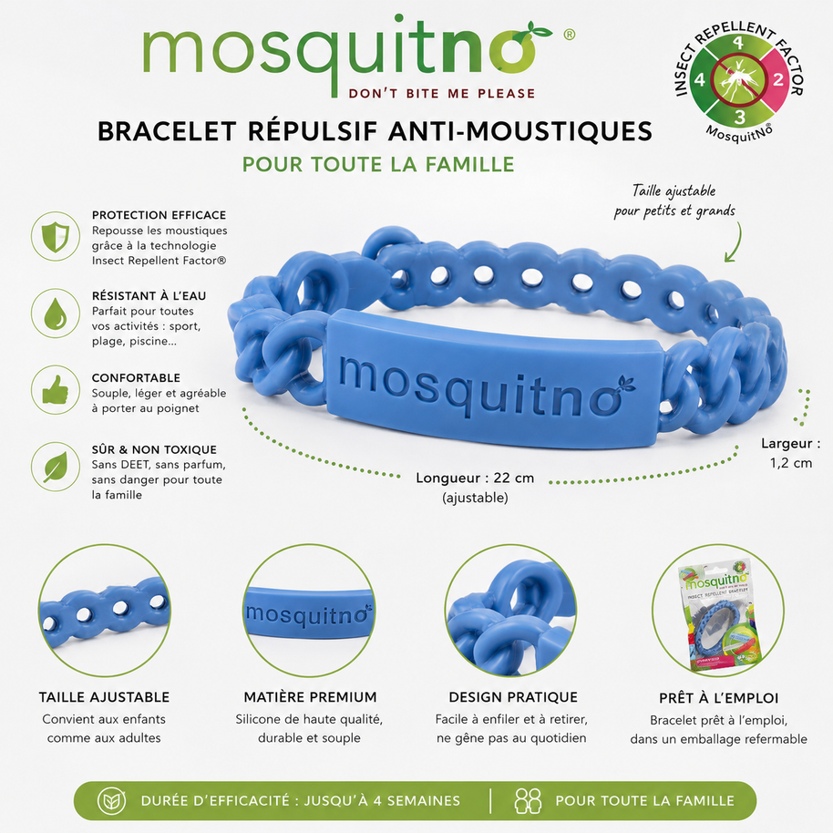 Bracelet répulsif anti-moustiques