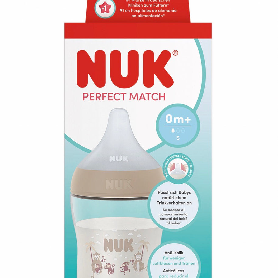 Biberon NUK Perfect Match avec tétine en silicone souple 150 ml - Fleurs