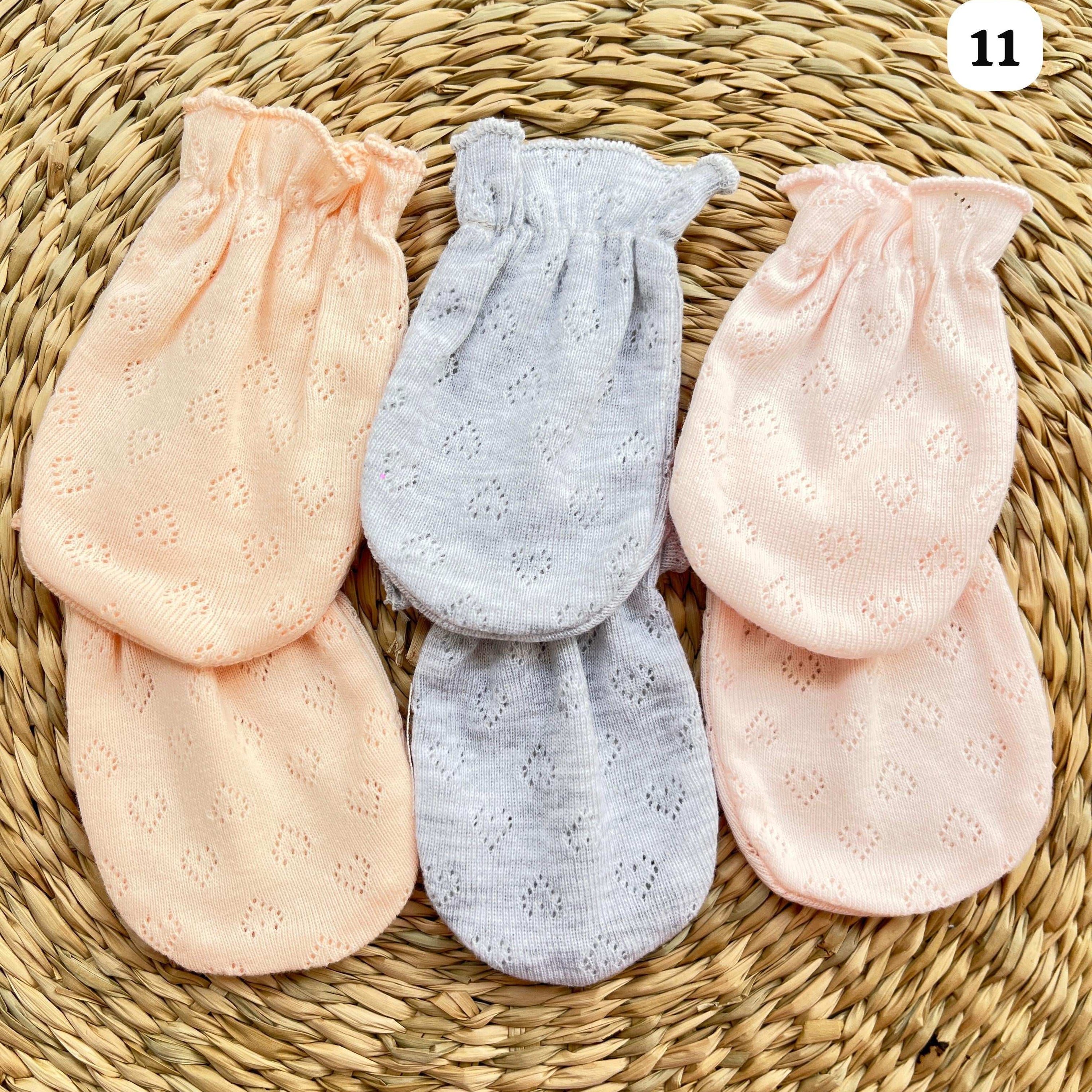 Lot de 3 moufles bébé 100% Coton
