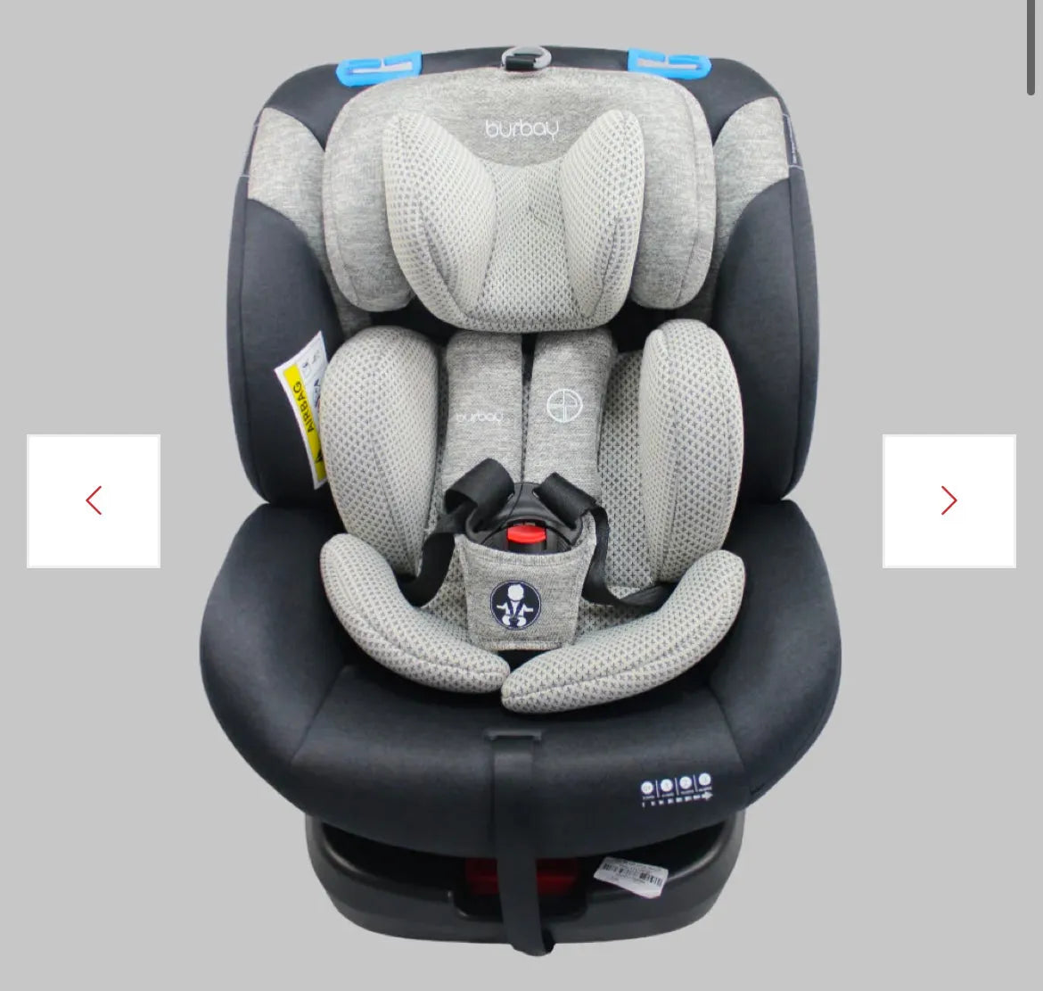 360 DEGRÉS SIEGE AUTO ISOFIX BEIGE BURBAY gris - isofix - pour bébé maroc